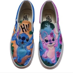 Vans Disney Stitch & Angel Customized Sneakers Womens size 9